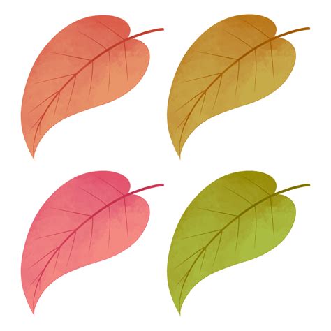 Illustration Of Colorful Autumn Leaves Clipart Set 31792518 Png