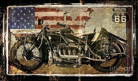 Vintage Motorcycle Unbound Painting By Mindy Sommers Pixels