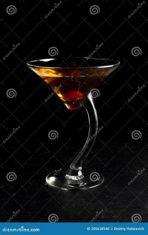 Cocktail Manhattan Kaltes Spirituose Cocktail Des Roten Wermutbourbons