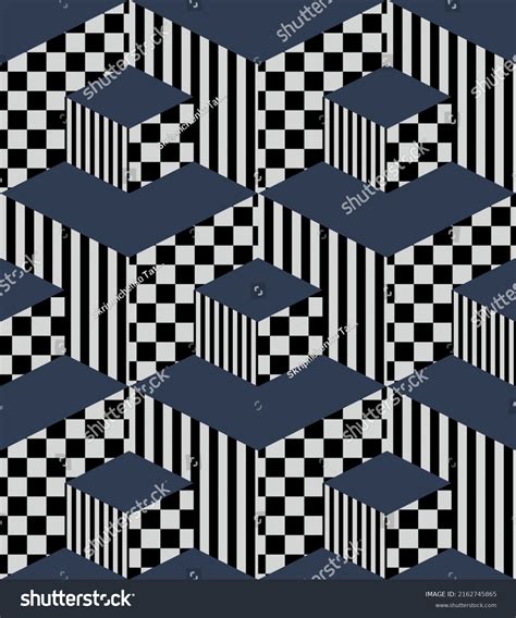 Optical Illusion Executed Form Unusual Checkered Stock Illustration ...