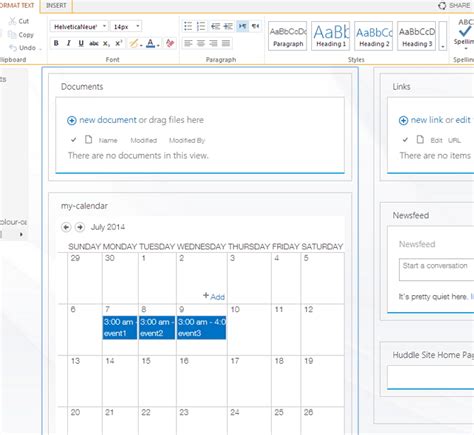 Adding Calendar Or Apps On Front Page Custom Page In Sharepoint Oscar Liang