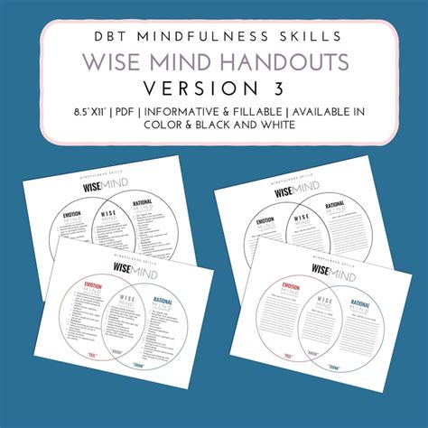 Wise Mind Dbt Skill Handouts Etsy