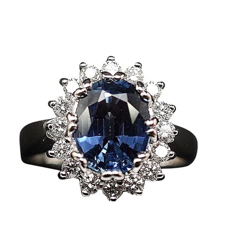 Bague Saphir Siam Cts Diamants Cts Or Gris K