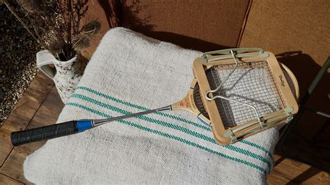 Vintage Badminton Racket With Wooden Dunlop Press Etsy