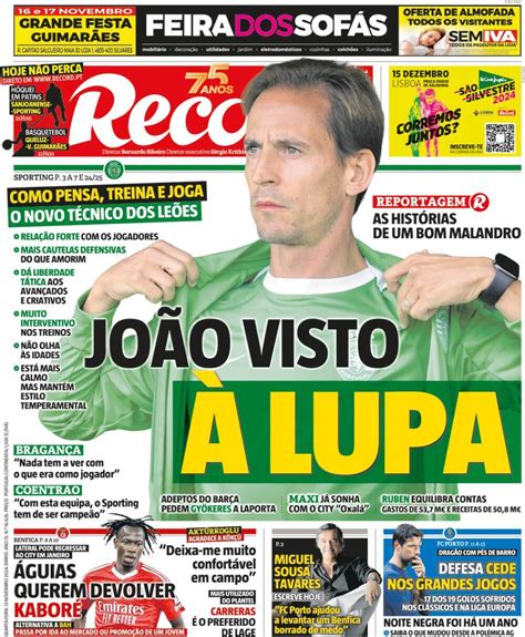 Capa Jornal Record Novembro Capasjornais Pt