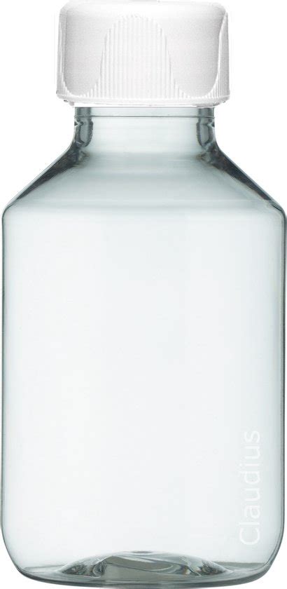 Lege Plastic Fles 100 Ml PET Transparant Met Witte Ribbeldop Set