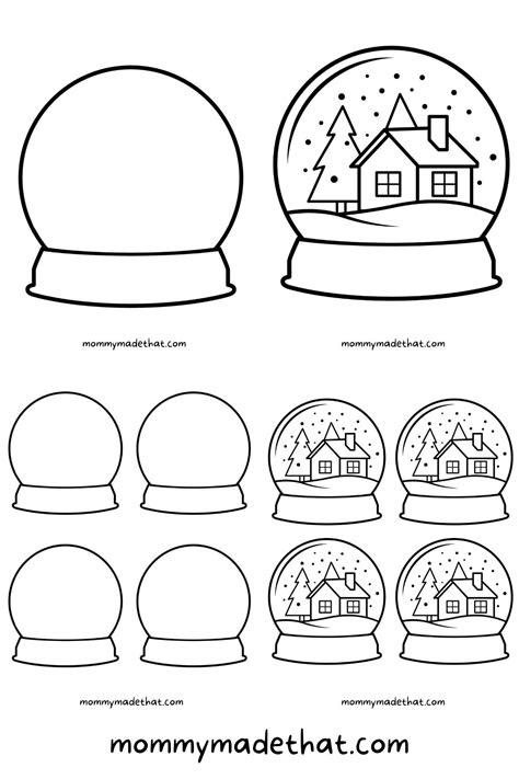 2d Snow Globe Shape Matching Cards Simple Creative Learning 59 OFF