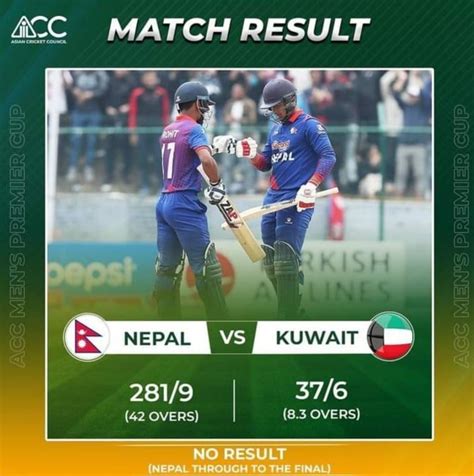 Nepal And Uae Advance To The Acc Premier Cup Final Rcricket