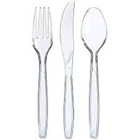 Assorted Plastic Cutlery Clear Count Walmart