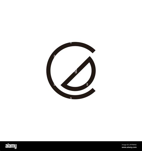 Letter C And D Circle Outline Geometric Symbol Simple Logo Vector