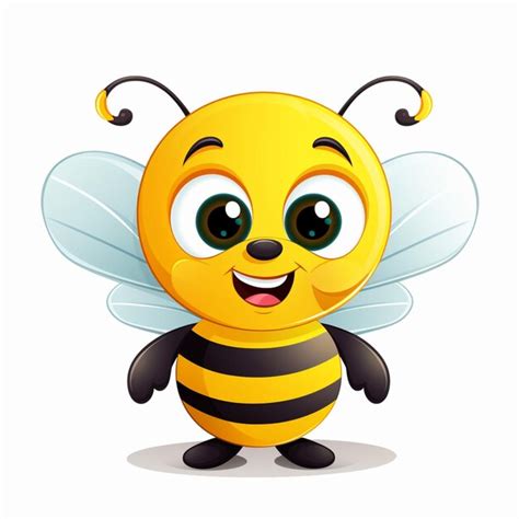 Premium Photo Cartoon Bee With Big Eyes And A Smile Generative Ai