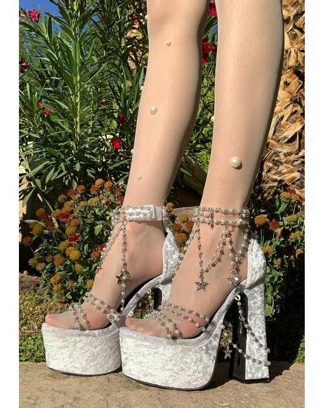 Sugar Thrillz Velvet Platform Beaded Heels Pink Heels Fashion