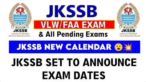 Jkssb Vlw Exam Date Faa Panchayat Secretary Vlw Exams In