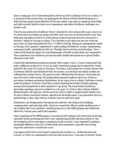Sop Pdf Public Health Nursing
