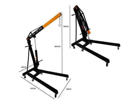 Grue Hydraulique Pliable Palan Tonne Kg Bras Positions Hauteur