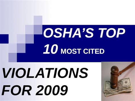 Ppt Oshas Top Most Cited Violations For Top Most Cited