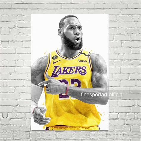 Lebron James Los Angeles Poster Canvas Basketball Print Sports Wall