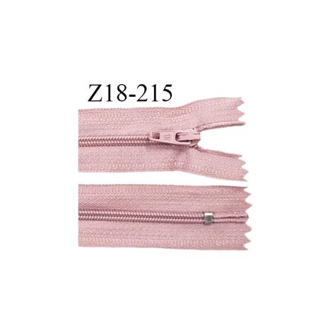 Fermeture zip 18 cm non séparable couleur vieux rose largeur 2 7 cm zip