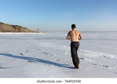 Man Cap Naked Torso Running Across Stock Photo 764931958 Shutterstock