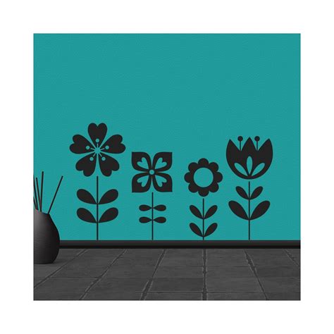 Vinilo De Pared Flores Conjunto Floral