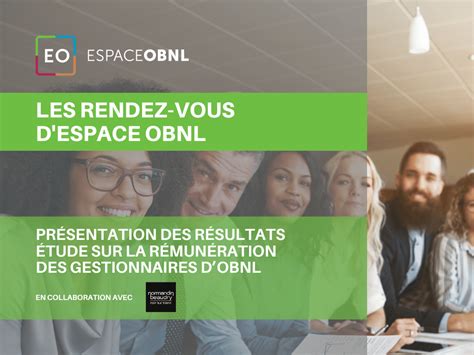 Les Rendez Vous D Espace Obnl Pr Sentation Des R Sultats De La E