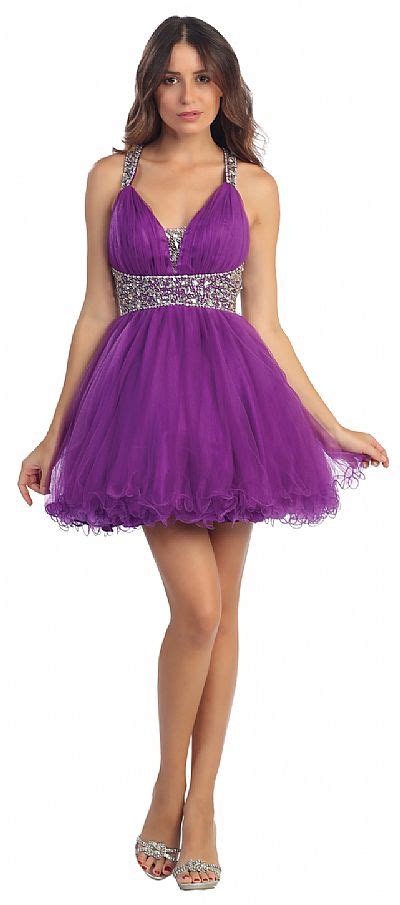 Broad Straps Beaded Waist Ruffled Short Party Prom Dress S5105