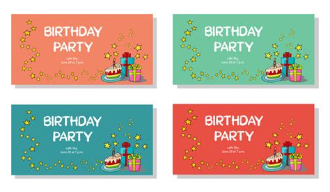 vector illustration set of an invitations to a birthday party 23112014 ...