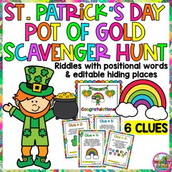 St Patrick S Day Leprechaun Pot Of Gold Treasure Scavenger Hunt