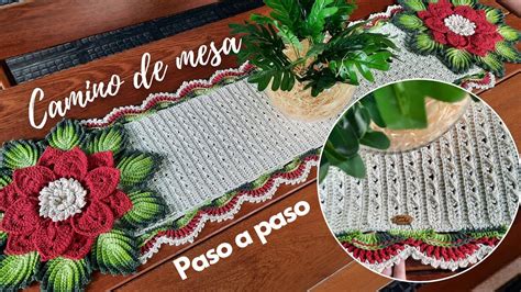 Camino De Mesa Con Mega Rosa A Crochet Canal Yessi Crochet Youtube