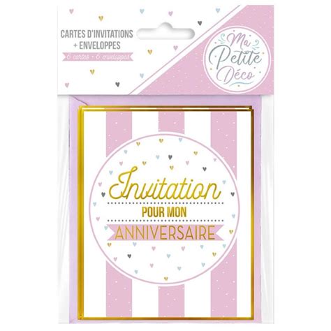 20Pcs Carte Invitation Anniversaire Fille Carte Invitation