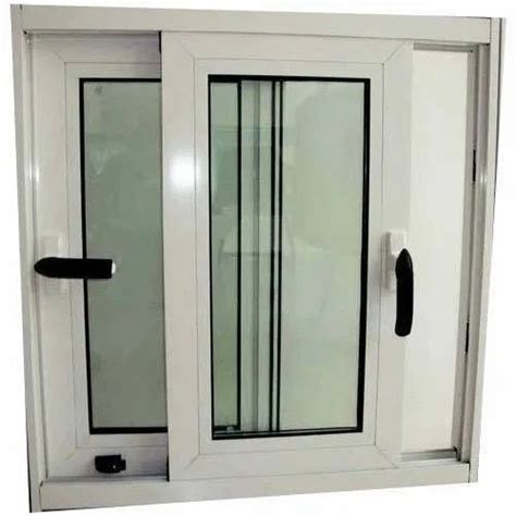 White Frame UPVC Sliding Window Glass Thickness 5 Mm At Rs 400 Sq Ft