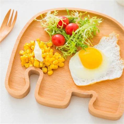 Tmishion Assiette En Bois Pour Enfants Assiette D Enfant En Bois En