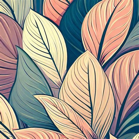 Premium Ai Image A Seamless Pattern Of Tropical Leaves In Pastel Colors