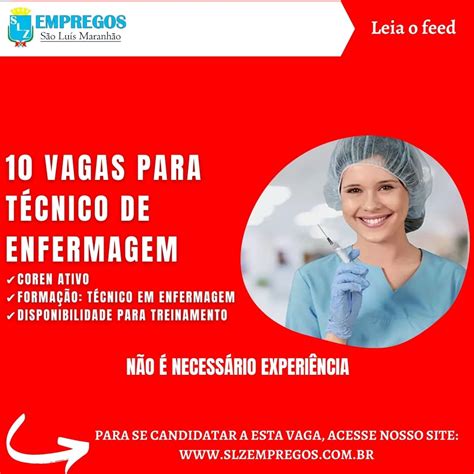 10 VAGAS PARA TÉCNICO DE ENFERMAGEM SLZ Empregos