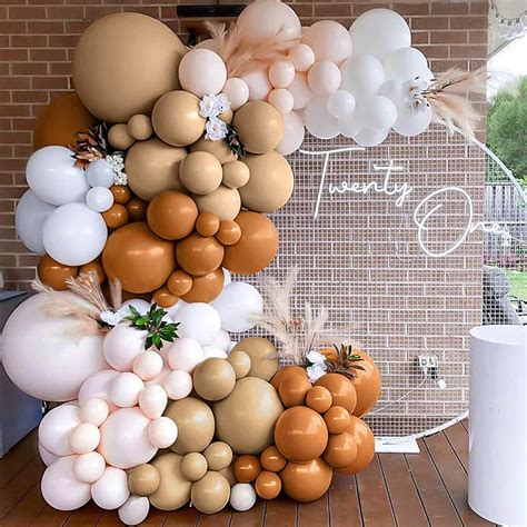 Boho Balloon Garland Brown Balloon Arch Kit White Cream Etsy Ireland