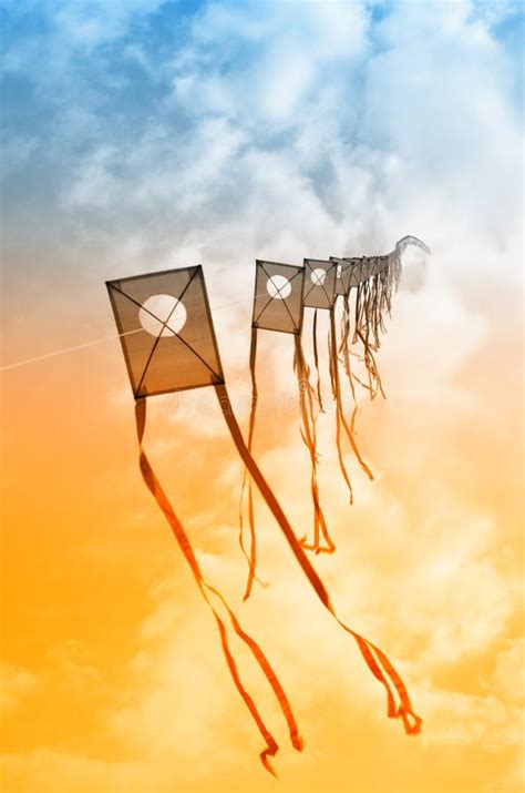 Kites In The Sky Stock Image Image Of Object Sunset 45059213