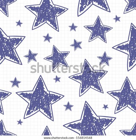 Hand Drawn Stars Seamless Pattern Vector Stock Vector Royalty Free