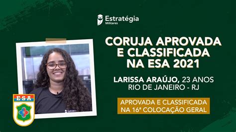 Larissa Araújo Aprovada Em 16 º Lugar Na Esa Youtube