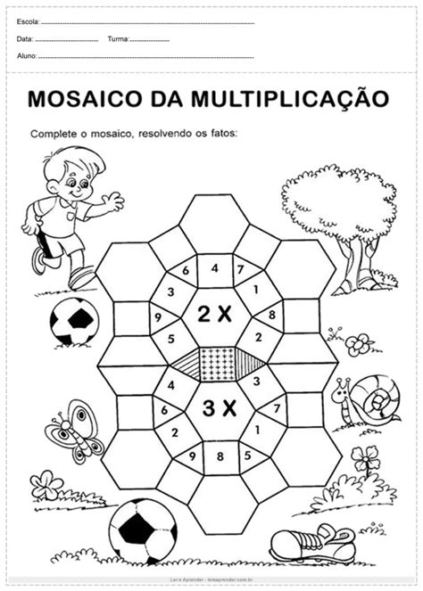 Atividades de multiplicação e divisão 3º ano Para Imprimir