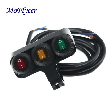 MoFlyeer Motorrad Zubeh R Ge Ndert Aluminium Legierung Drei Tasten 12V