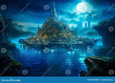 Illustration Of Remains Of The Lost City Of Atlantis Imaginative