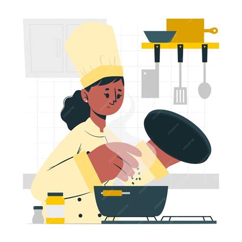vector female chef concept illustration
