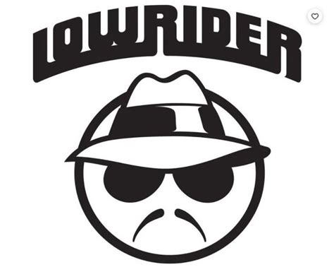 a black and white logo with the words low rider on it