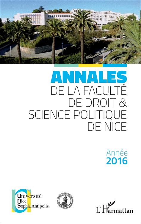 ANNALES DE LA FACULTÉ DE DROIT ET SCIENCE POLITIQUE DE NICE Année