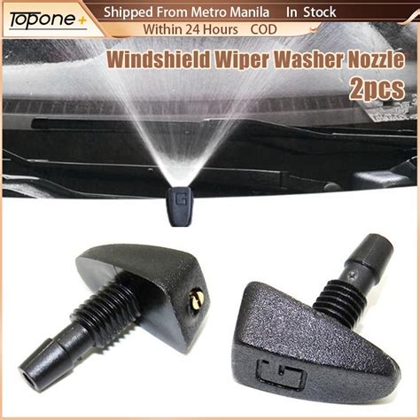 1pair Car Front Windshield Washer Nozzle Universal Windscreen Water