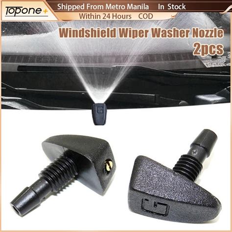 1Pair Car Front Windshield Washer Nozzle Universal Windscreen Water