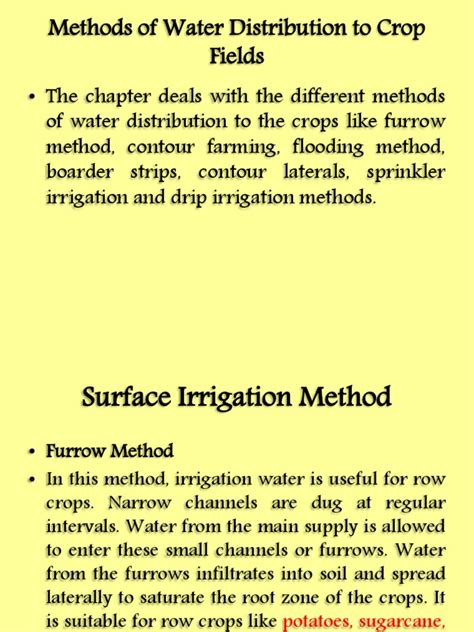 Methods of Irrigation PDF | PDF | Irrigation | Drainage