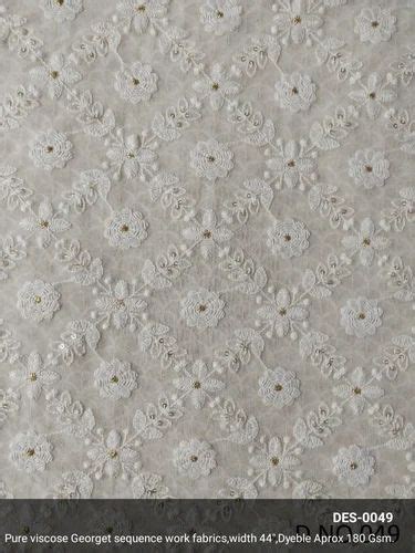 White Georgette Sequence Fabric For Home Furnishing At Rs