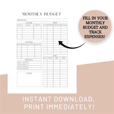 Adhd Budget Planner Adhd Expense Tracker Debt Snowball Template