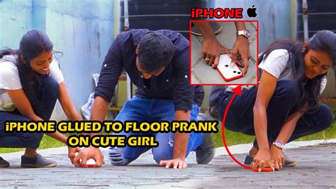 IPhone 14 Pro Max Glued To Floor Prank On Cute Girl Kovai